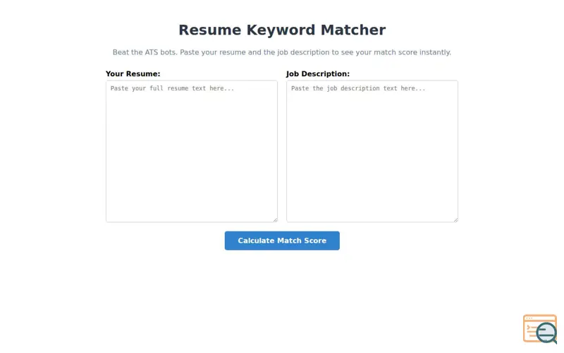 Screenshot of Resume Keyword Matcher