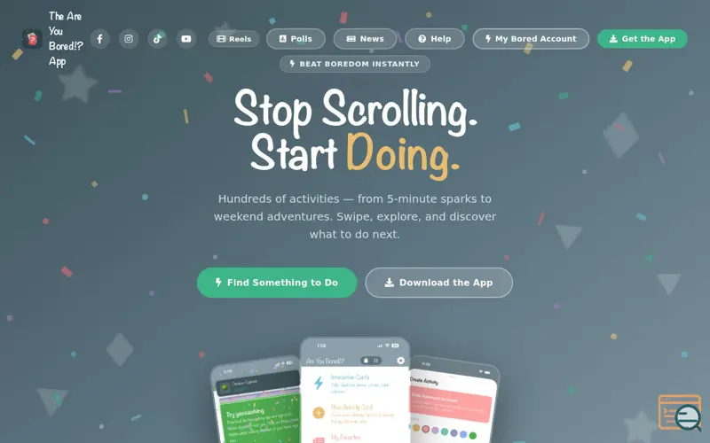Screenshot of The Are You Bored!? App, a launch using HostPapa DNS