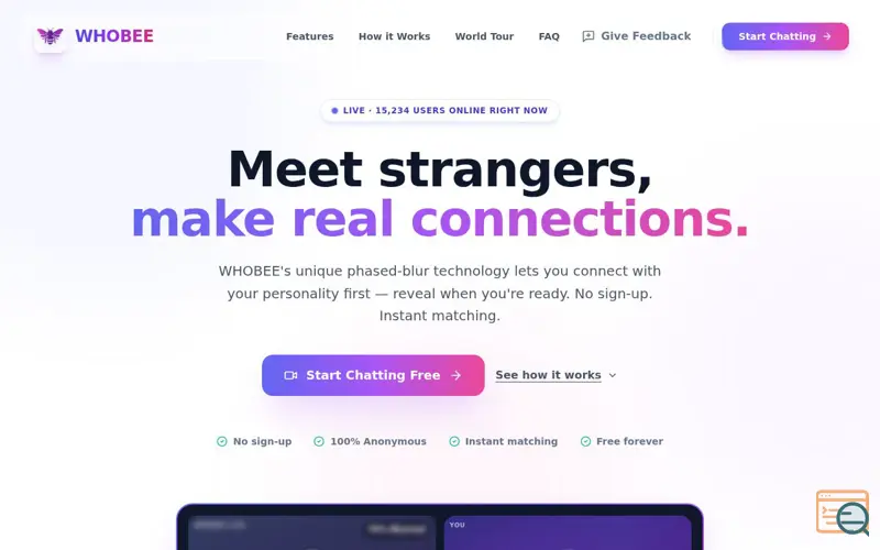 Screenshot of WHOBEE