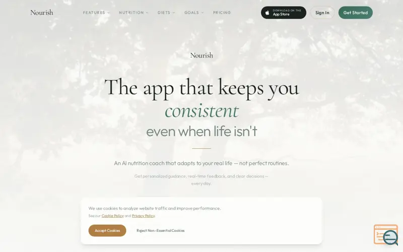 Screenshot of Nourish