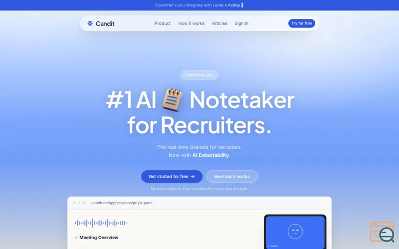 Screenshot of Candit