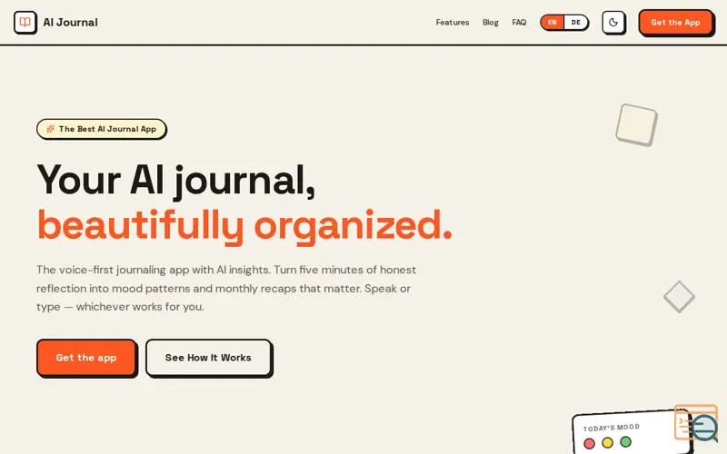 Screenshot of AI Journal Pro