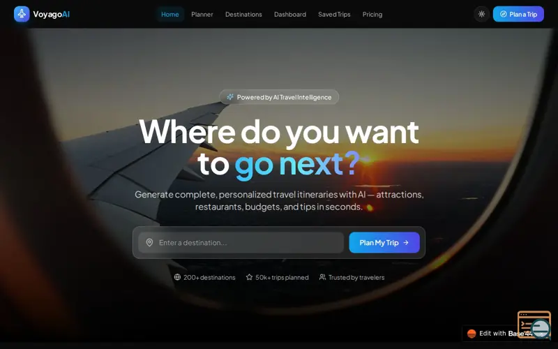 Screenshot of Voyago AI Planner