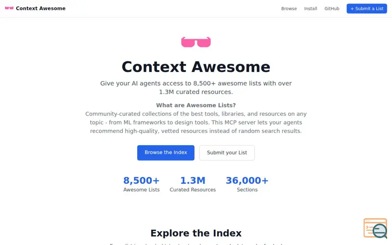 Screenshot of Context-awesome