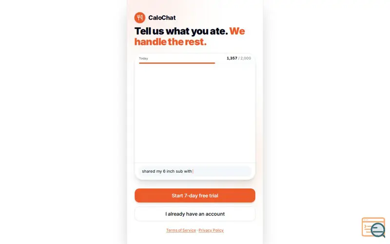 Screenshot of CaloChatApp 