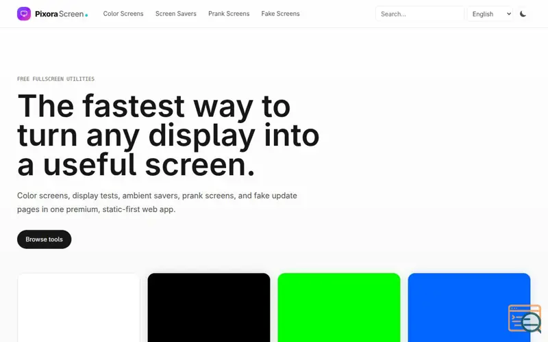 Screenshot of PixoraScreen - Premium Fullscreen Utilities