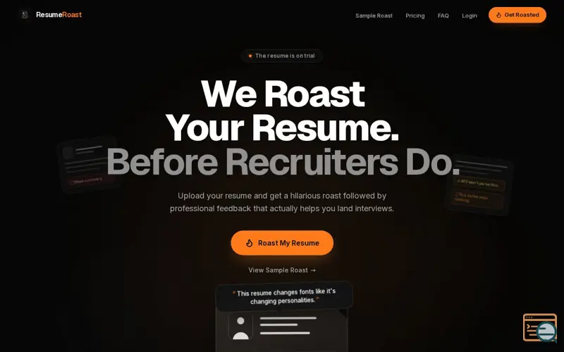 Screenshot of ResumeRoast
