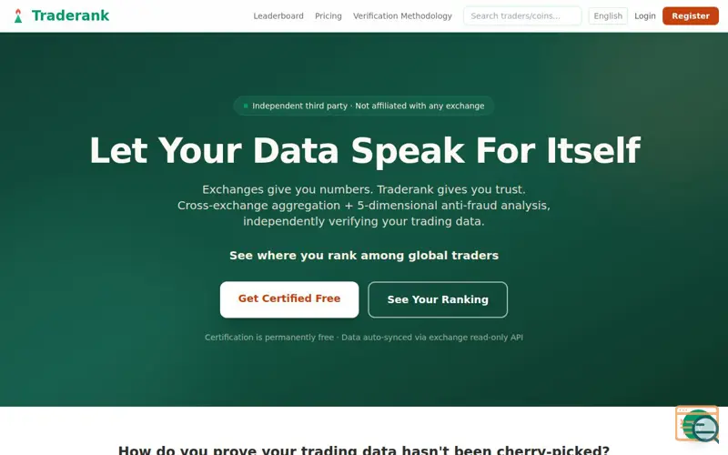Screenshot of Traderank