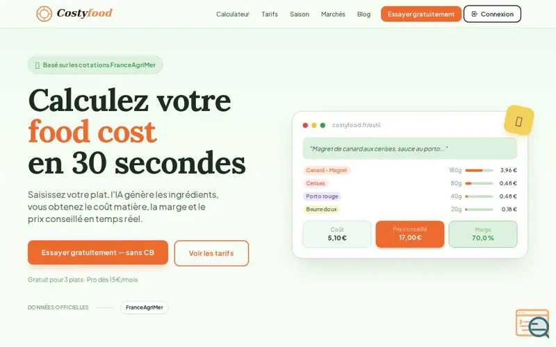 Screenshot of Costyfood