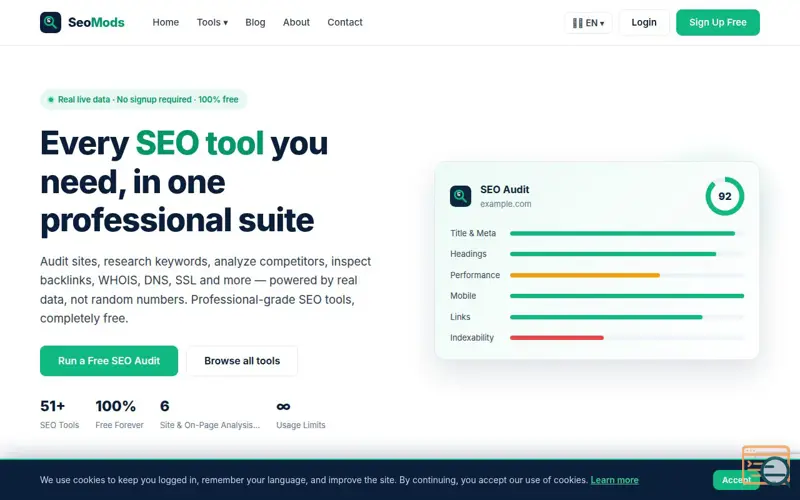 Screenshot of SeoMods