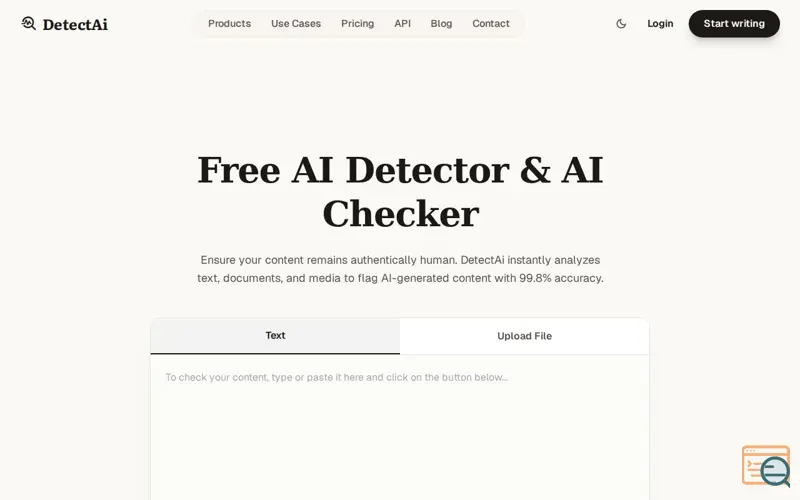 Screenshot of DetectAi
