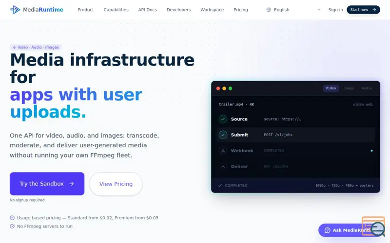 Screenshot of MediaRuntime
