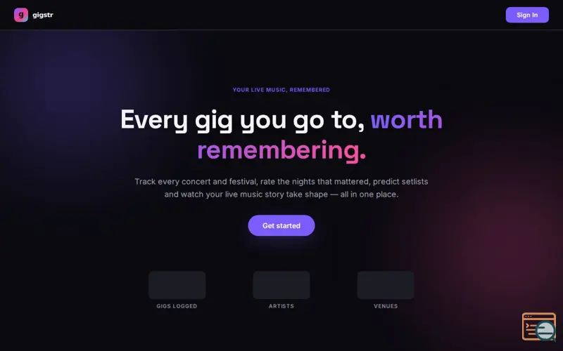 Screenshot of gigstr