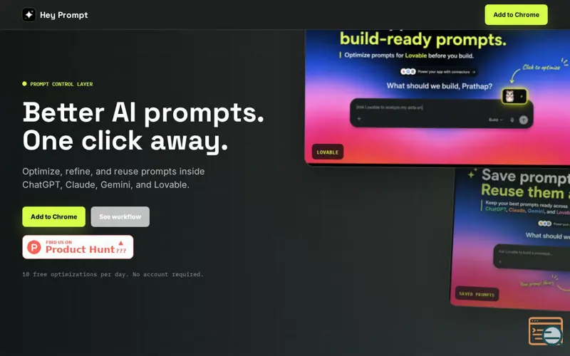 Screenshot of Hey Prompt