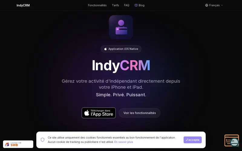 Screenshot of IndyCRM