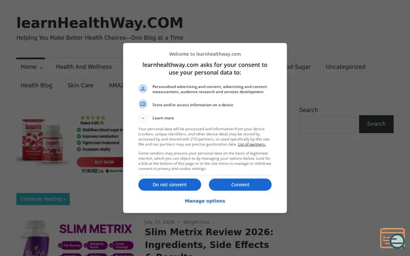 Screenshot of learnHealthWay.COM