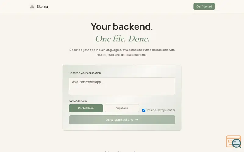 Screenshot of Skema