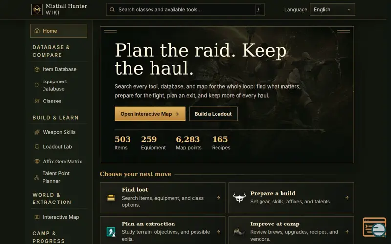 Screenshot of Mistfall Hunter Wiki