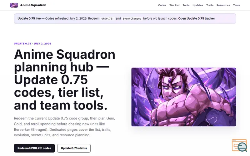 Screenshot of Anime Squadron Guide