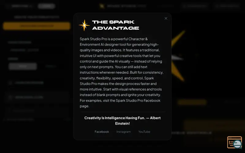 Screenshot of Spark Studio Pro