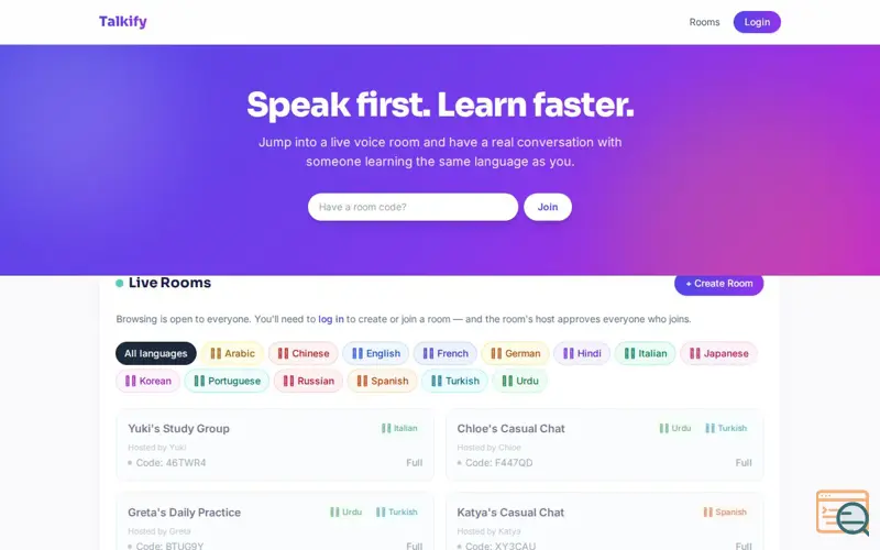 Screenshot of Talkify