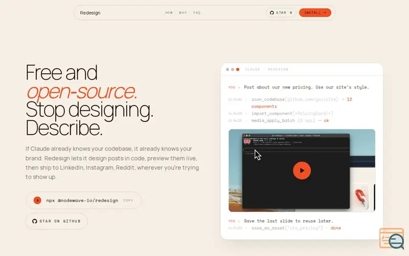 Screenshot of Redesign by Nodewave