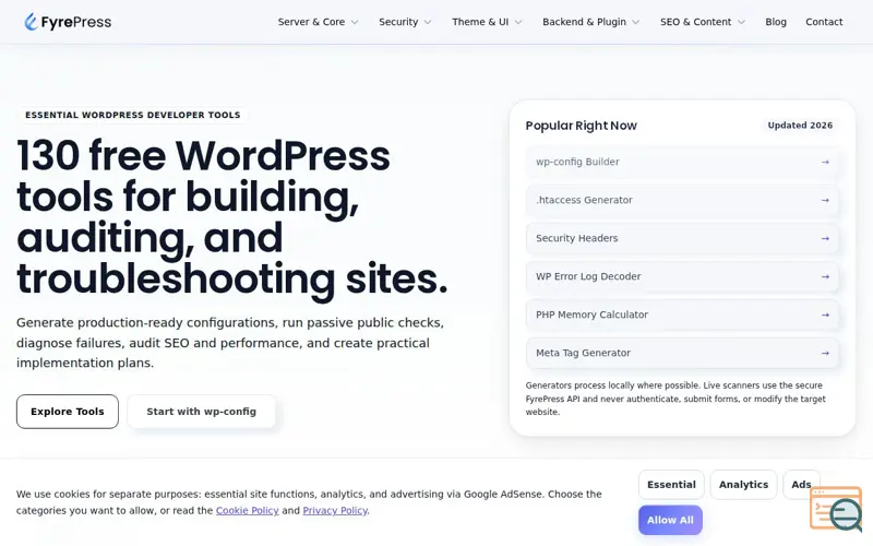 Screenshot of FyrePress