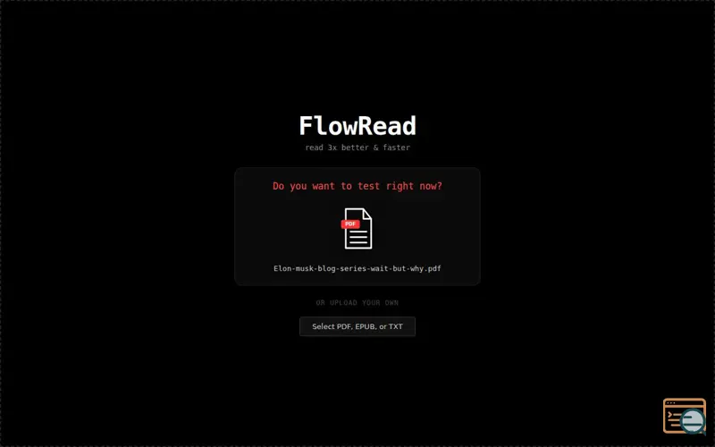 Screenshot of Read 3x, a launch using Epub.js
