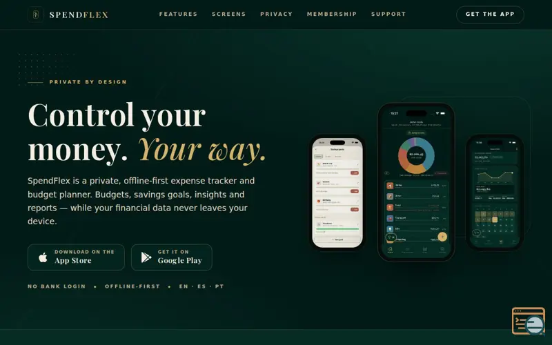 Screenshot of SpendFlex