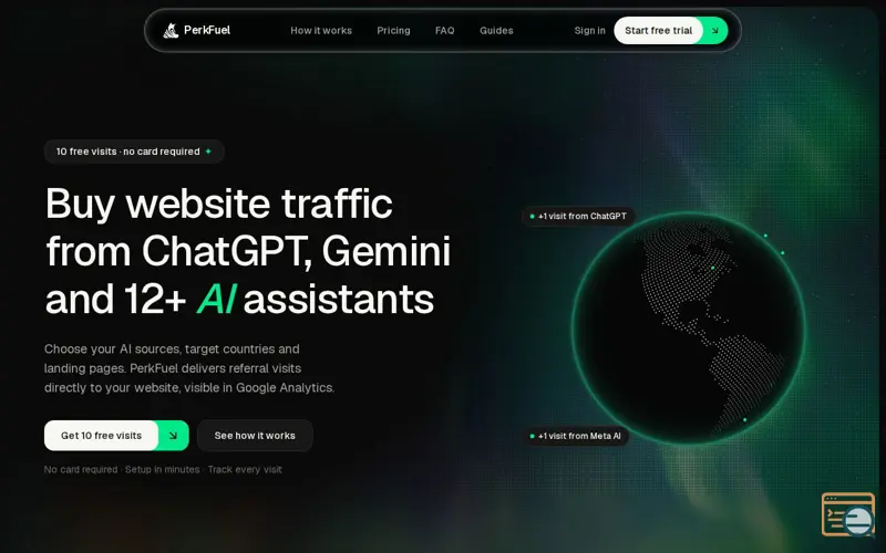 Screenshot of Buy AI Referral Traffic from ChatGPT | PerkFuel