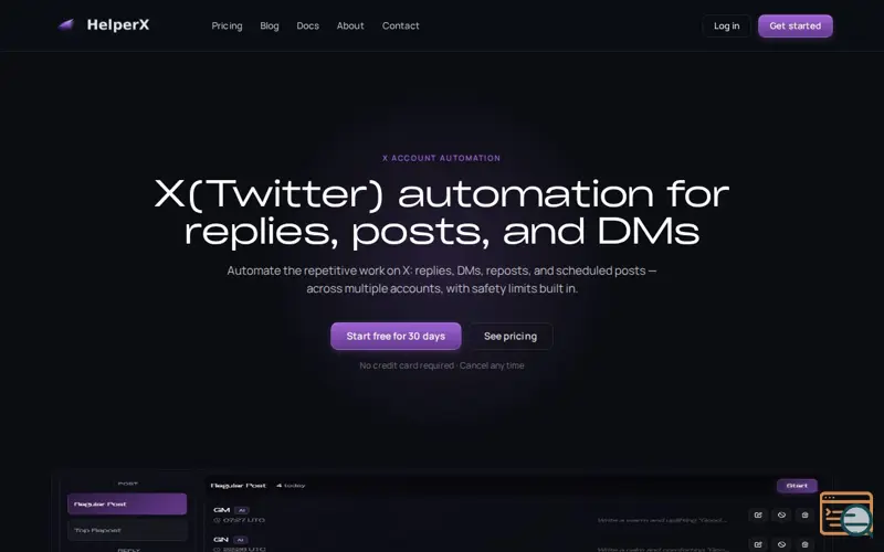 Screenshot of HelperX