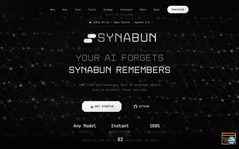 Screenshot of SynaBun, a launch using OnlineWebFonts