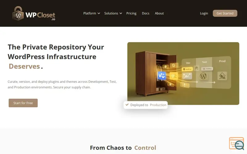 Screenshot of WPCloset.io