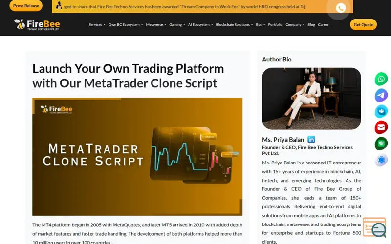 Screenshot of Metatrader clone 