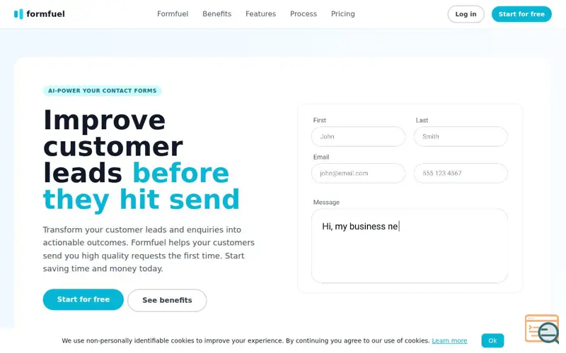 Screenshot of Formfuel | Contact Form AI
