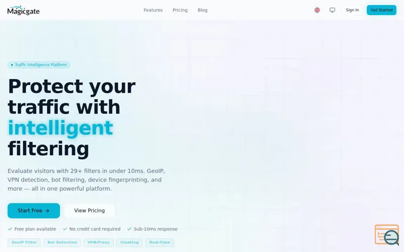 Screenshot of Magicgate, a launch using Scalar