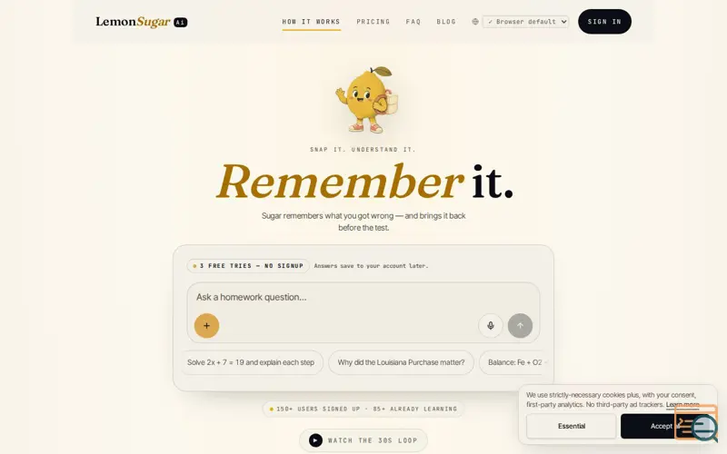 Screenshot of LemonSugar Ai