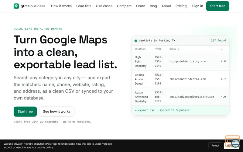 Screenshot of gtme.business