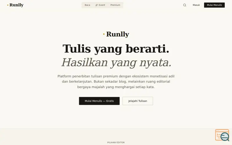 Screenshot of Runlly