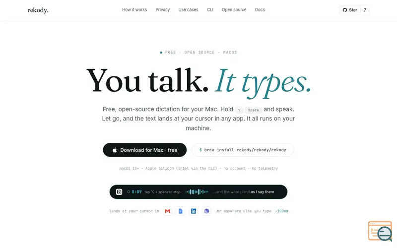 Screenshot of Rekody