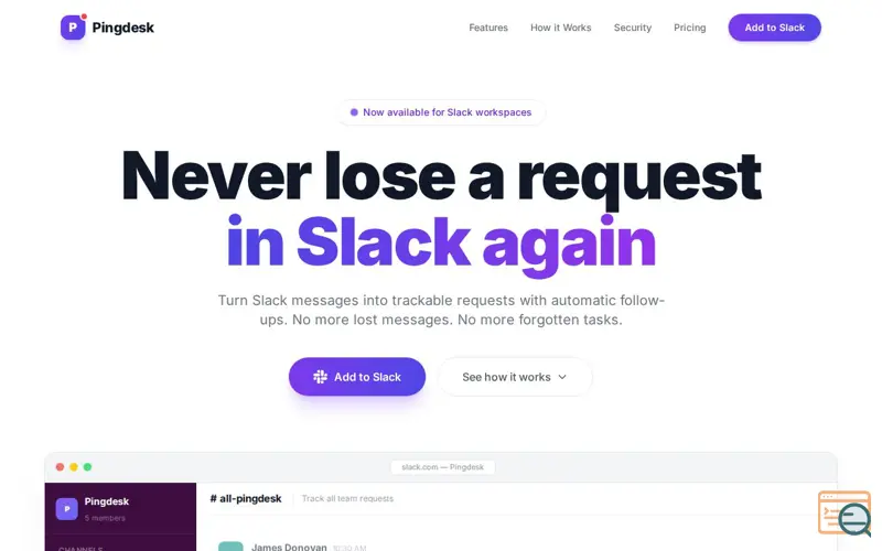 Screenshot of Pingdesk