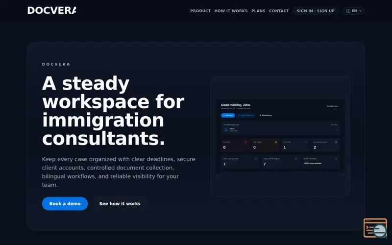 Screenshot of Docvera