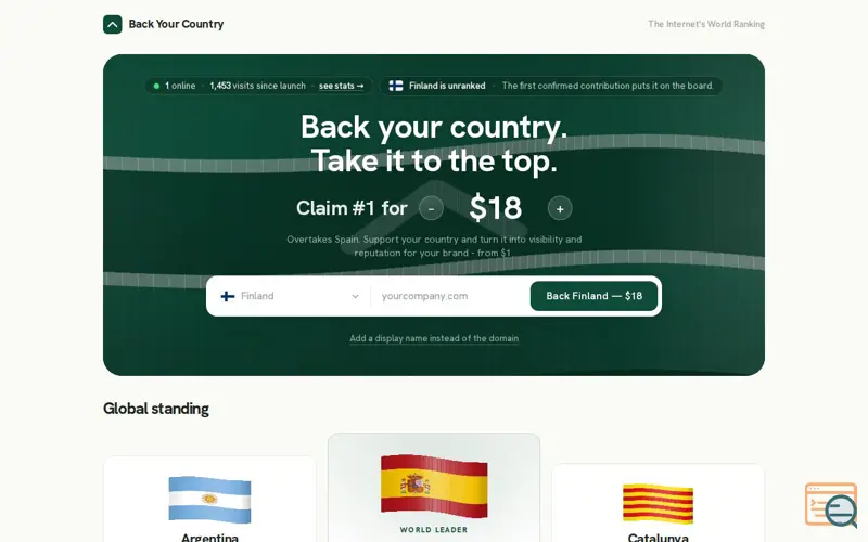 Screenshot of Back Your Country
