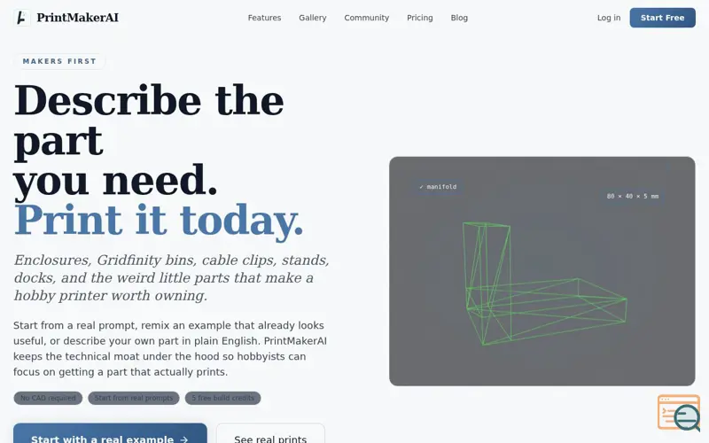 Screenshot of PrintMakerAI