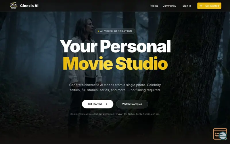 Screenshot of Cinexis AI