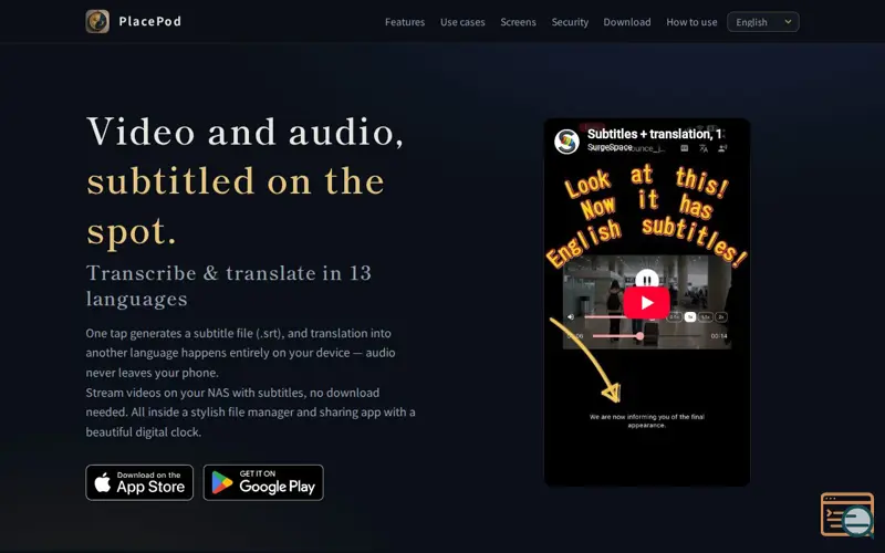 Screenshot of PlacePod