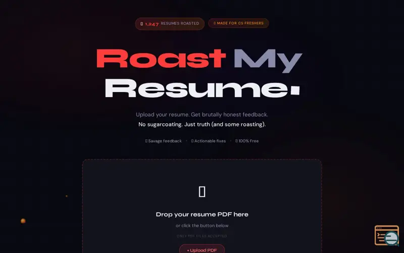 Screenshot of Roast My Resume