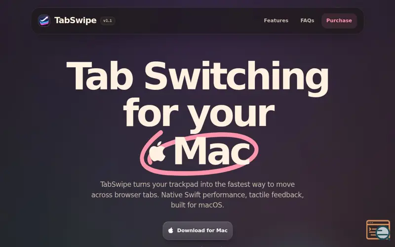 Screenshot of TabSwipe
