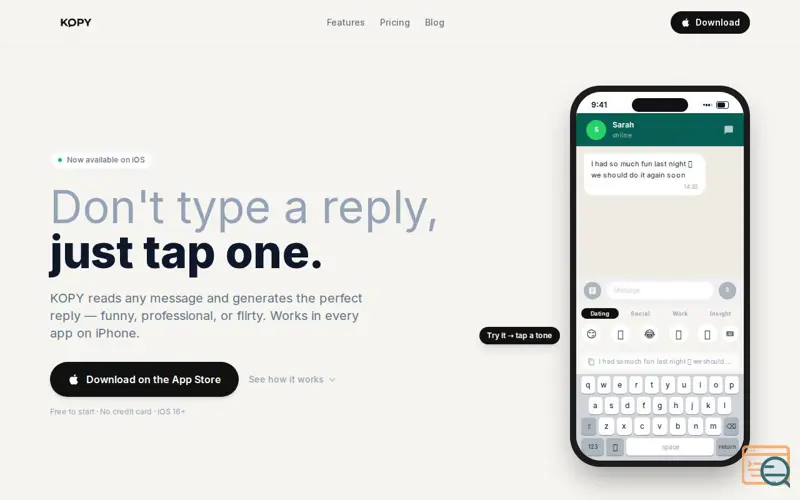 Screenshot of KOPY