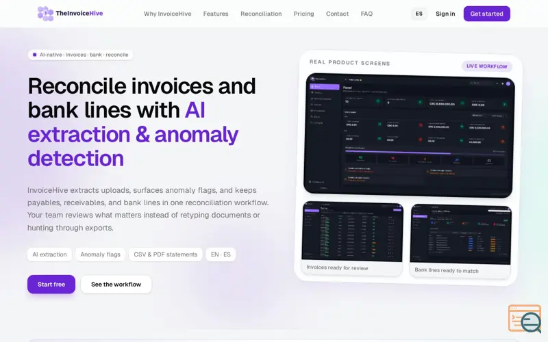 Screenshot of The Invoice Hive